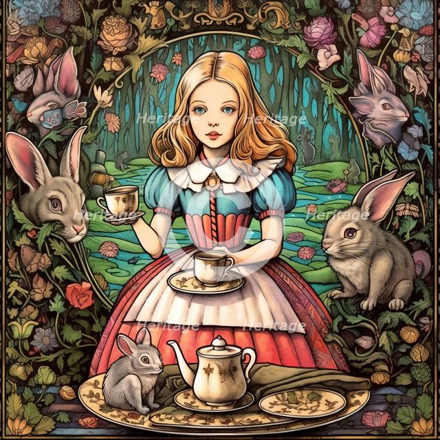 AI IMAGE - Alice, from "Alice in Wonderland", 2023.  Creator: Heritage Images.