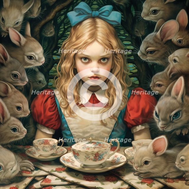 AI IMAGE - Alice, from "Alice in Wonderland", 2023.  Creator: Heritage Images.