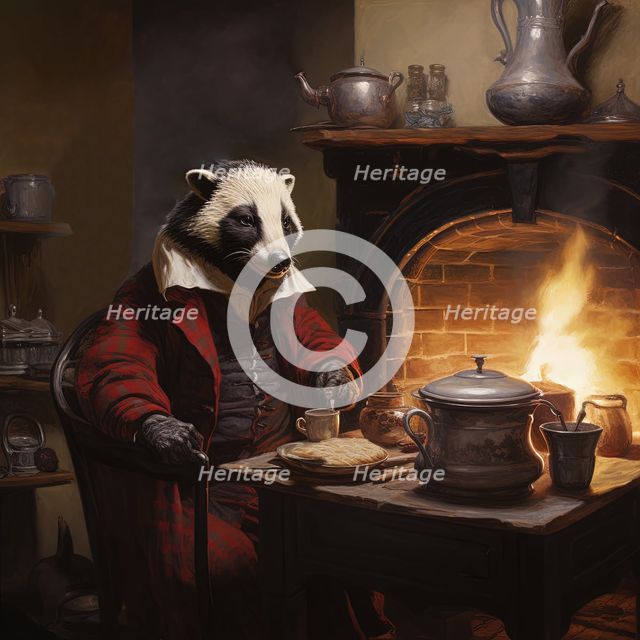 AI IMAGE - Badger, from "The Wind in the Willows", 2023. Creator: Heritage Images.