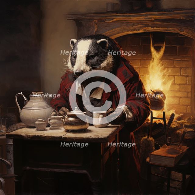 AI IMAGE - Badger, from "The Wind in the Willows", 2023. Creator: Heritage Images.