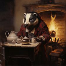 AI IMAGE - Badger, from "The Wind in the Willows", 2023. Creator: Heritage Images