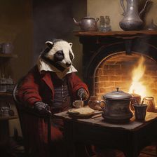 AI IMAGE - Badger, from "The Wind in the Willows", 2023. Creator: Heritage Images