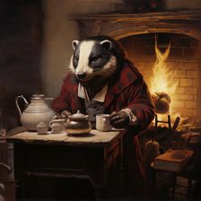 AI IMAGE - Badger, from "The Wind in the Willows", 2023. Creator: Heritage Images