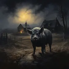 AI Image - Illustration of Napoleon the pig from George Orwell's "Animal Farm", 2023. Creator: Heritage Images