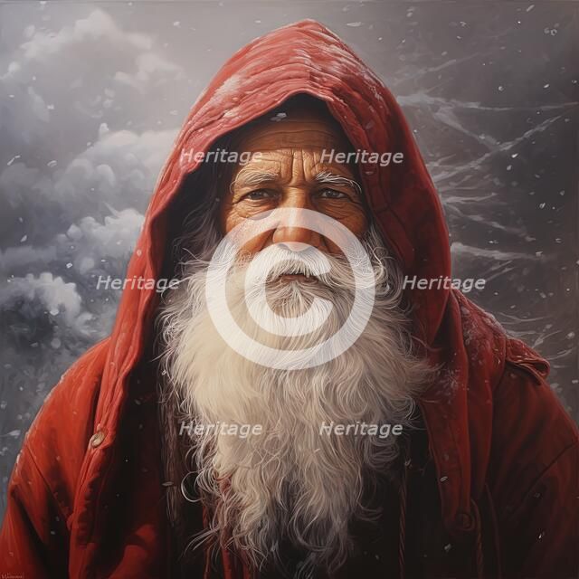 AI Image - Illustration of a South Asian Father Christmas, 2023. Creator: Heritage Images.