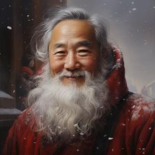 AI Image - Illustration of an East Asian Father Christmas, 2023. Creator: Heritage Images