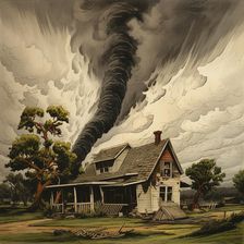 AI IMAGE - Illustration of Dorothy's house from The Wizard of Oz, 2023. Creator: Heritage Images