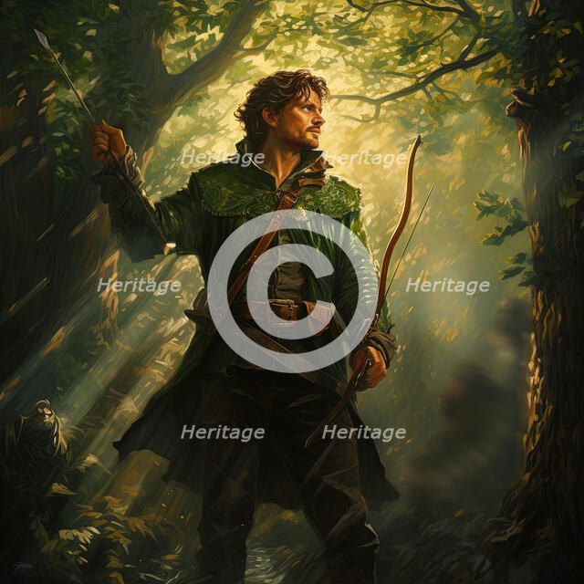 AI IMAGE - Illustration of Robin Hood, 2023. Creator: Heritage Images.