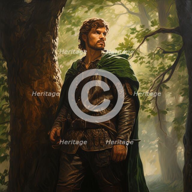 AI IMAGE - Illustration of Robin Hood, 2023. Creator: Heritage Images.