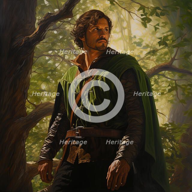 AI IMAGE - Illustration of Robin Hood, 2023. Creator: Heritage Images.