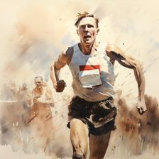 AI IMAGE - Illustration of Roger Bannister, 1950s, (2023). Creator: Heritage Images