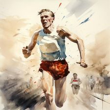 AI IMAGE - Illustration of Roger Bannister, 1950s, (2023). Creator: Heritage Images