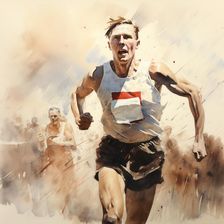 AI IMAGE - Illustration of Roger Bannister, 1950s, (2023). Creator: Heritage Images