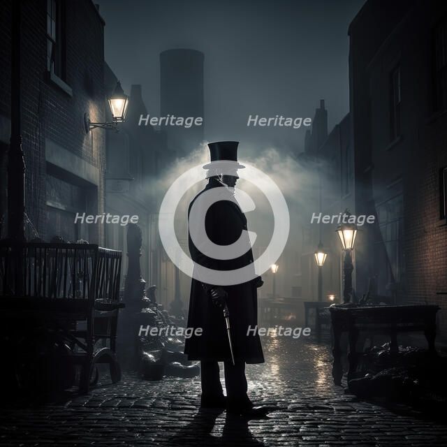 AI IMAGE - Jack the Ripper, 1880s, (2023). Creator: Heritage Images.