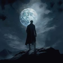 AI IMAGE - Sherlock Holmes...on Dartmoor in a scene from "The Hound of the Baskervilles", 2023. Creator: Heritage Images