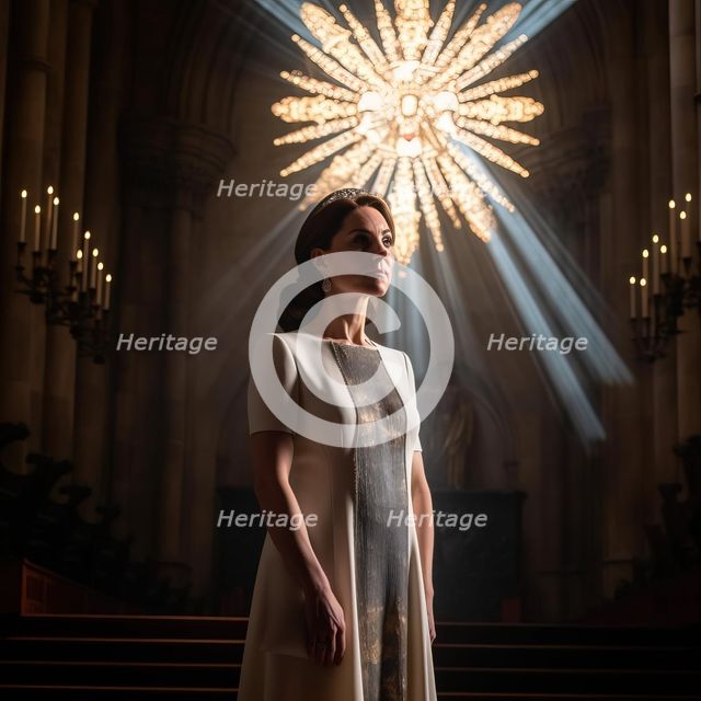 AI IMAGE - Portrait of Catherine, Princess of Wales, 2023. Creator: Heritage Images.