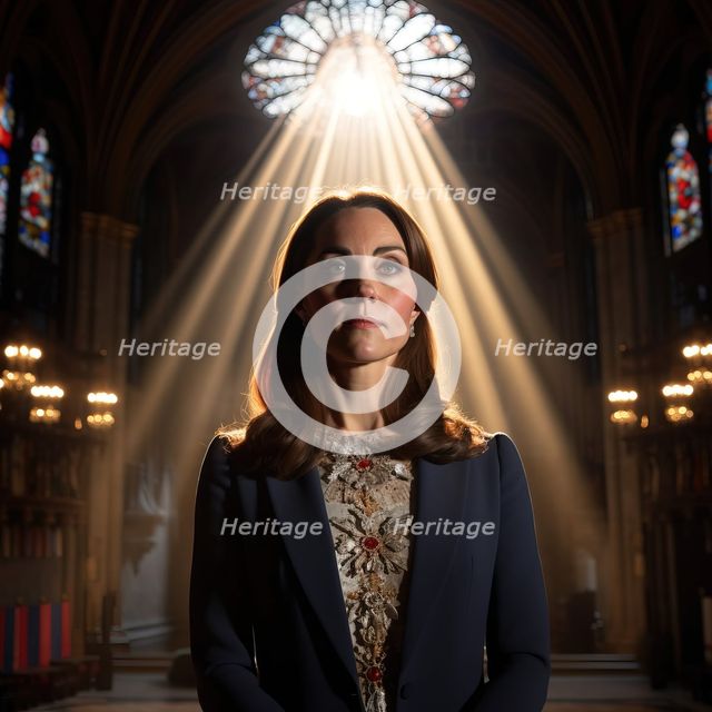 AI IMAGE - Portrait of Catherine, Princess of Wales, 2023. Creator: Heritage Images.
