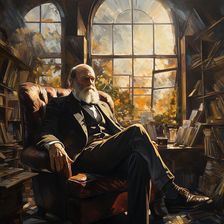 AI IMAGE - Portrait of Charles Darwin, 1870s, (2023). Creator: Heritage Images