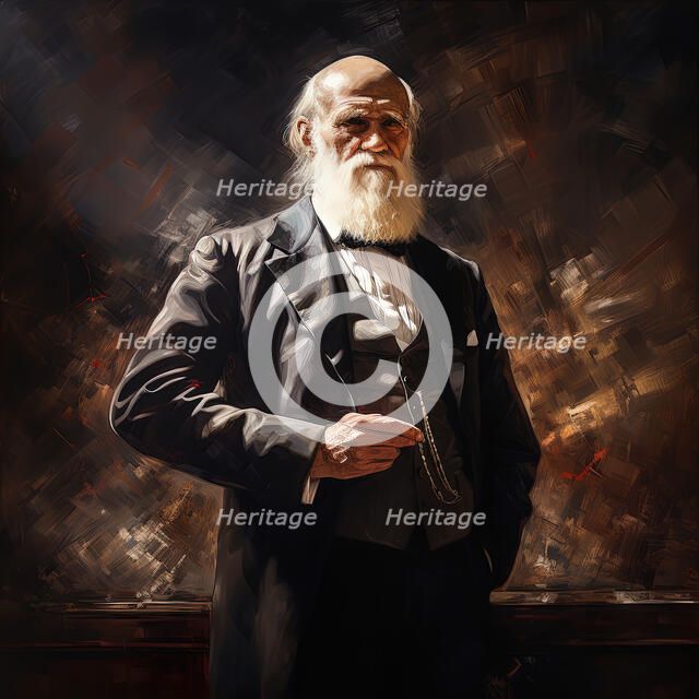 AI IMAGE - Portrait of Charles Darwin, 1870s, (2023). Creator: Heritage Images.