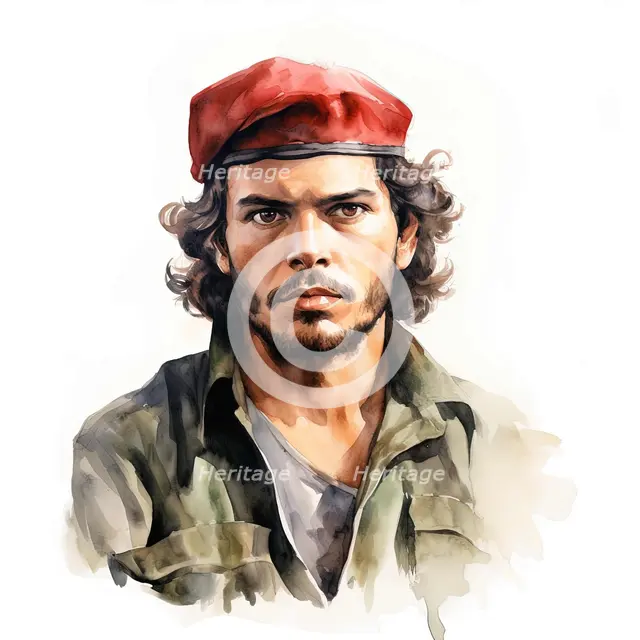 AI IMAGE - Portrait of Che Guevara, 1960s, (2023).  Creators: Heritage Images, Che Guevara.