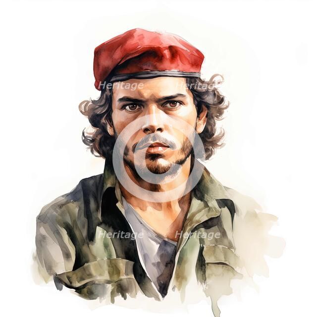 AI IMAGE - Portrait of Che Guevara, 1960s, (2023).  Creators: Heritage Images, Che Guevara.