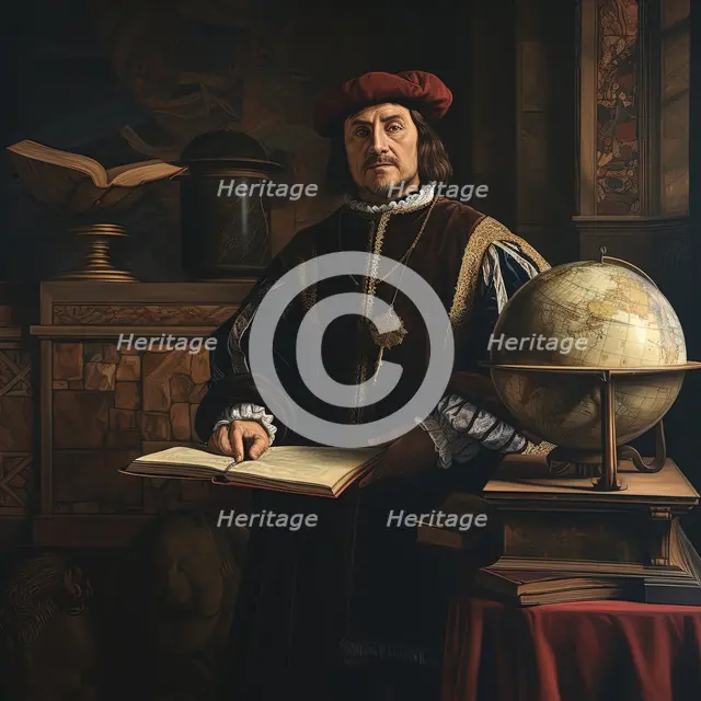AI IMAGE - Portrait of Christopher Columbus, 1490s, (2023). Creator: Heritage Images.