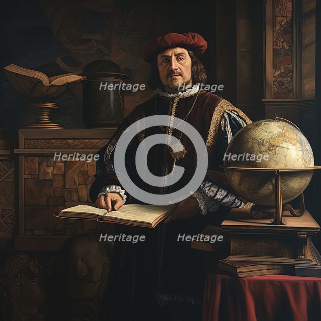 AI IMAGE - Portrait of Christopher Columbus, 1490s, (2023). Creator: Heritage Images.