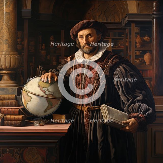 AI IMAGE - Portrait of Christopher Columbus, 1490s, (2023). Creator: Heritage Images.