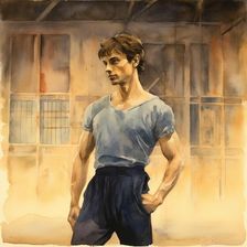 AI IMAGE - Portrait of a young Rudolf Nureyev, 1960s, (2023). Creator: Heritage Images