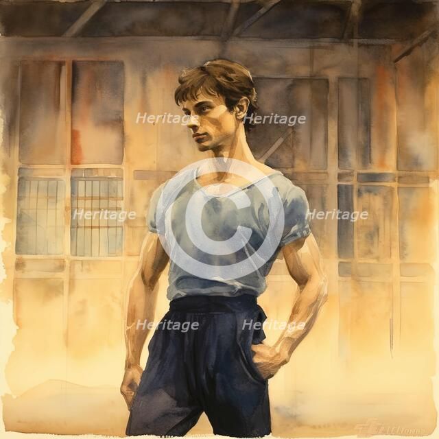 AI IMAGE - Portrait of a young Rudolf Nureyev, 1960s, (2023). Creator: Heritage Images.