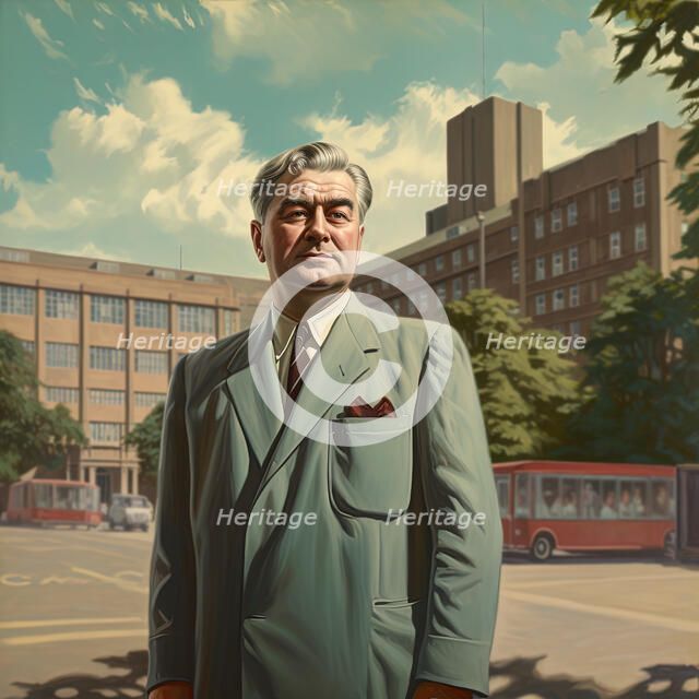 AI IMAGE - Portrait of Aneurin Bevan, c1950s, (2023). Creator: Heritage Images.