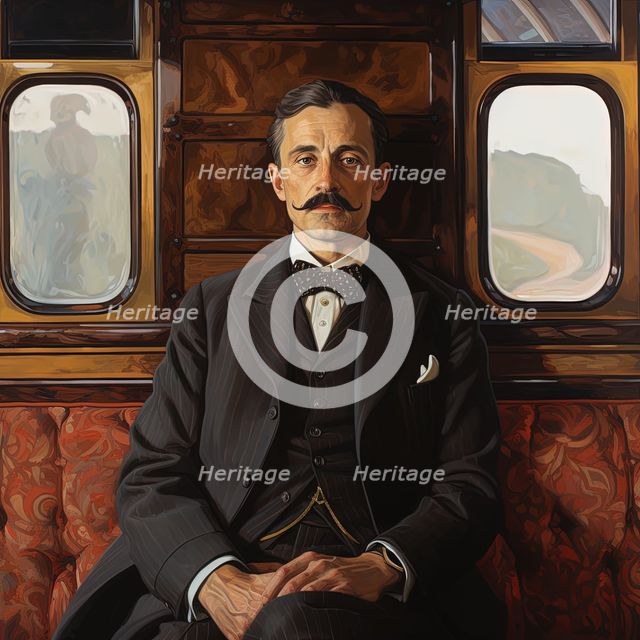 AI IMAGE - Portrait of Agatha Christie's Hercule Poirot, 2023. Creator: Heritage Images.