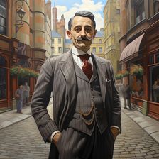 AI IMAGE - Portrait of Agatha Christie's Hercule Poirot, 2023. Creator: Heritage Images