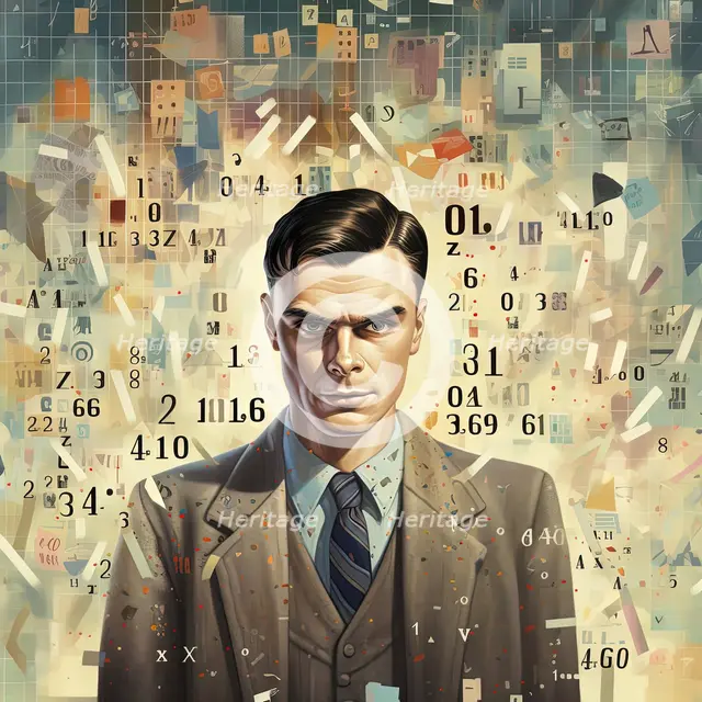 AI IMAGE - Portrait of Alan Turing, 1940s, (2023). Creator: Heritage Images.