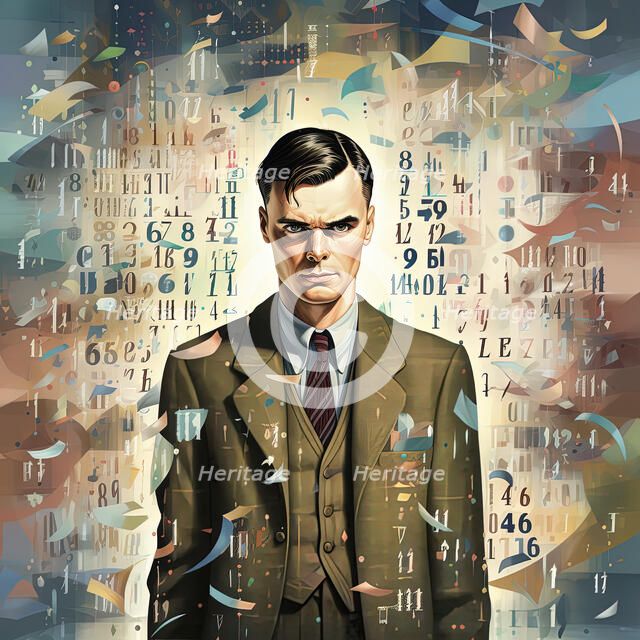 AI IMAGE - Portrait of Alan Turing, 1940s, (2023). Creator: Heritage Images.