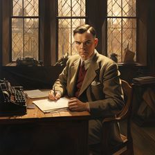 AI IMAGE - Portrait of Alan Turing, 1940s, (2023). Creator: Heritage Images