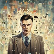 AI IMAGE - Portrait of Alan Turing, 1940s, (2023). Creator: Heritage Images