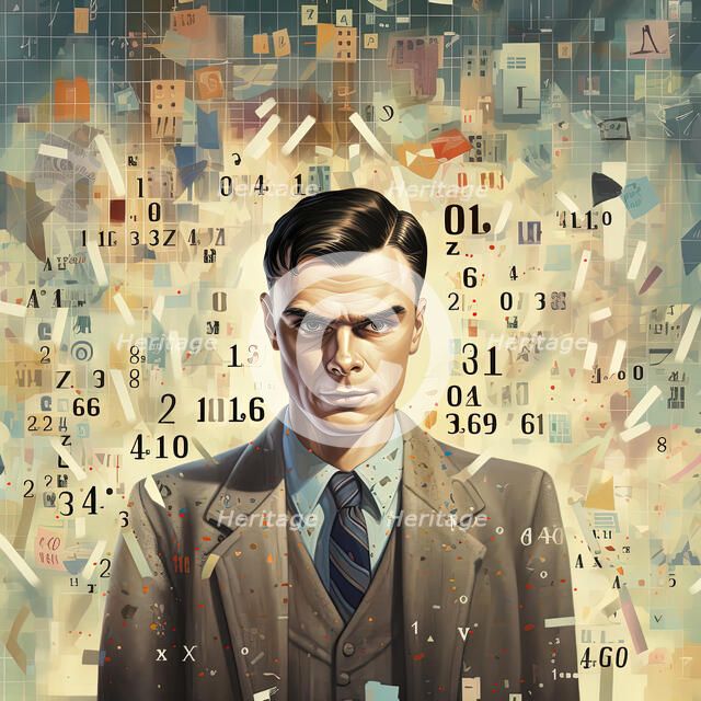AI IMAGE - Portrait of Alan Turing, 1940s, (2023). Creator: Heritage Images.