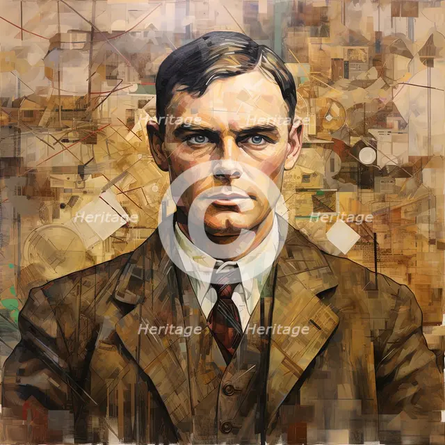 AI IMAGE - Portrait of Alan Turing, 1950s, (2023). Creator: Heritage Images.