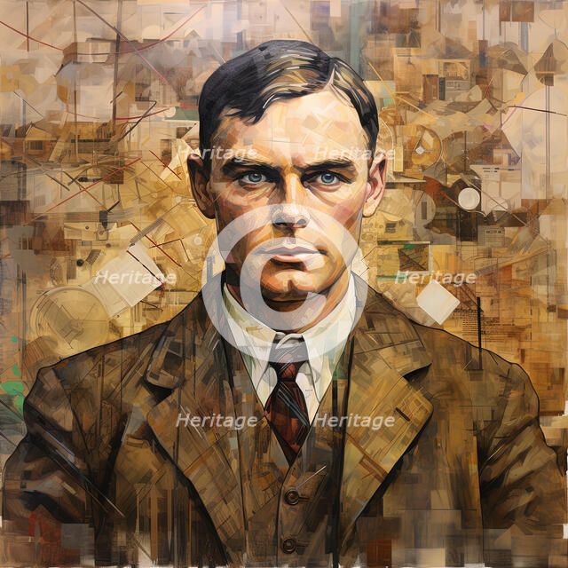 AI IMAGE - Portrait of Alan Turing, 1950s, (2023). Creator: Heritage Images.