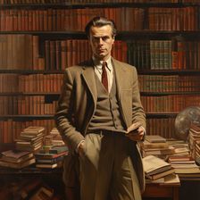 AI IMAGE - Portrait of Aldous Huxley, 1950s, (2023). Creator: Heritage Images