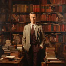 AI IMAGE - Portrait of Aldous Huxley, 1950s, (2023). Creator: Heritage Images