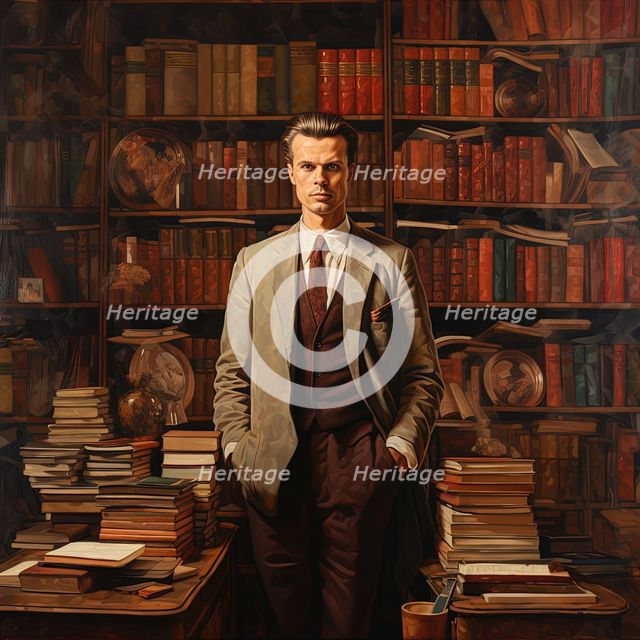 AI IMAGE - Portrait of Aldous Huxley, 1950s, (2023). Creator: Heritage Images.