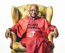 AI IMAGE - Portrait of Archbishop Desmond Tutu, 2020s, (2023). Creator: Heritage Images