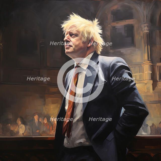 AI IMAGE - Portrait of Boris Johnson, 2023. Creator: Heritage Images.