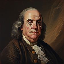 AI Image - Portrait of Benjamin Franklin, 1770s, (2023). Creator: Heritage Images