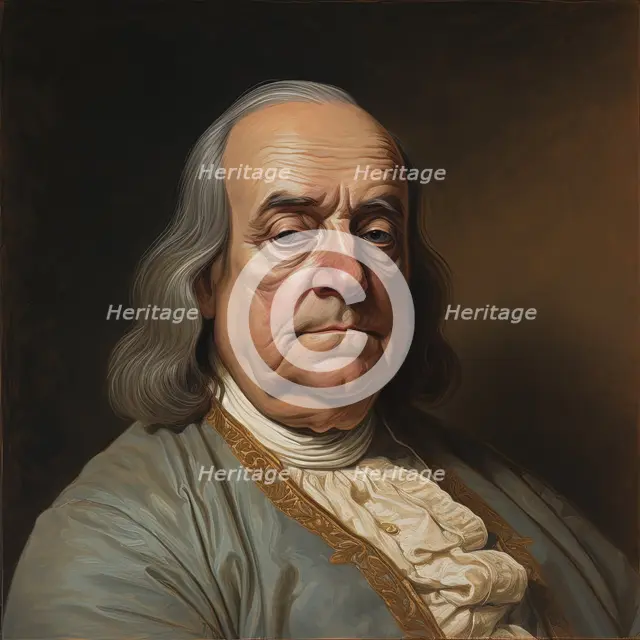 AI Image - Portrait of Benjamin Franklin, 1770s, (2023).  Creator: Heritage Images.
