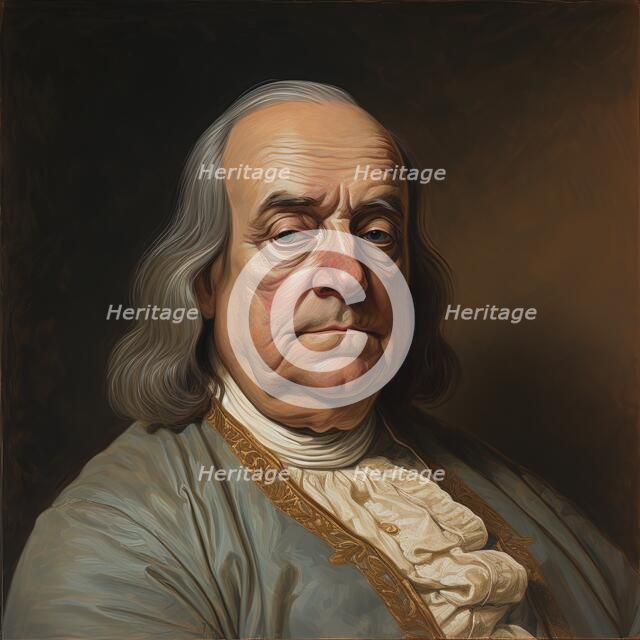 AI Image - Portrait of Benjamin Franklin, 1770s, (2023).  Creator: Heritage Images.