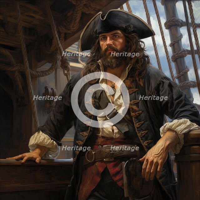 AI IMAGE - Portrait of Blackbeard, early 18th century, (2023). Creator: Heritage Images.