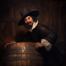AI IMAGE - Portrait of Guy Fawkes in the cellar of the Palace of Westminster, 1605, (2023). Creator: Heritage Images